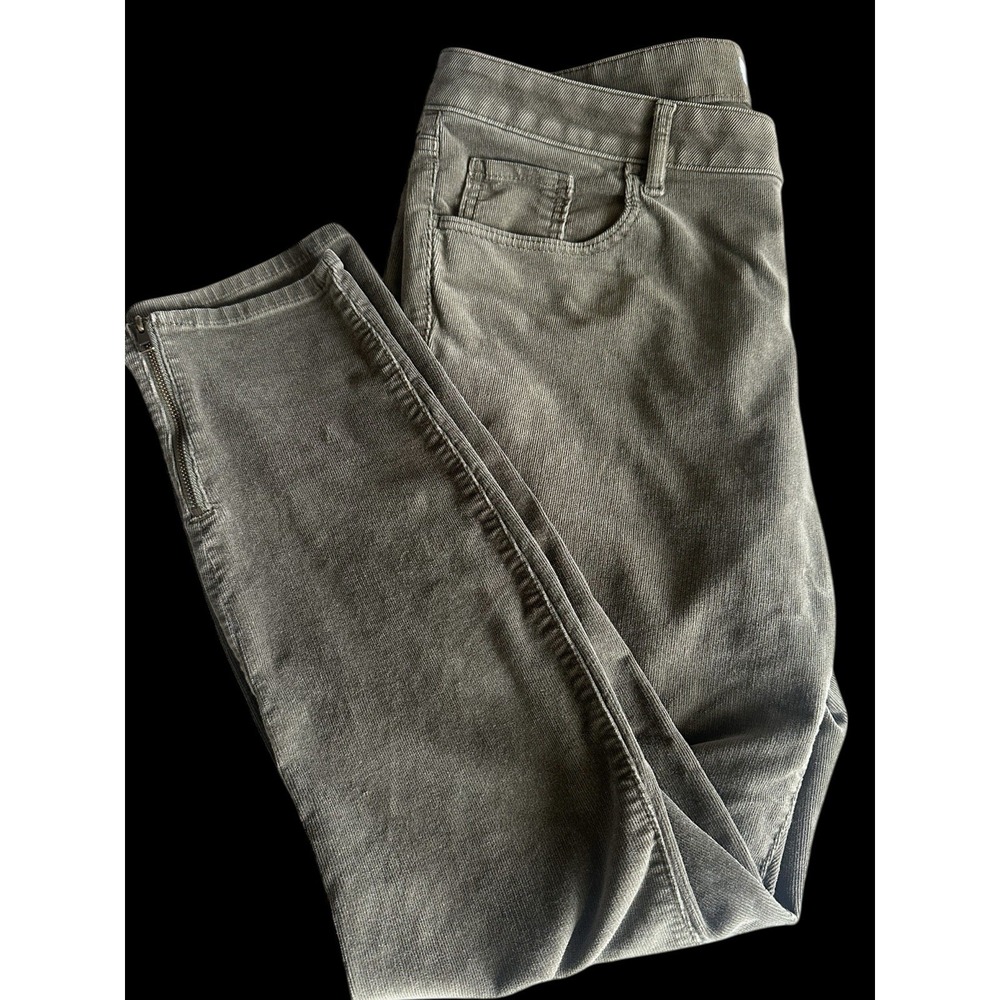 Loft Curvy Skinny Corduroy Jeans Size 31/12 Zipper Ankle‎ Olive Stretch